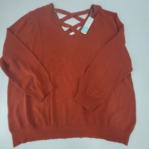 Love Ellie Cross Back V-neck Sweater